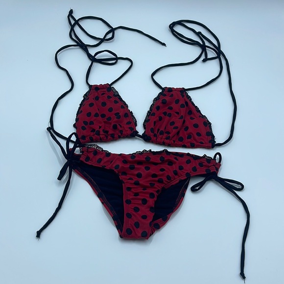 Bikini Red and block dots - Picture 1 of 11